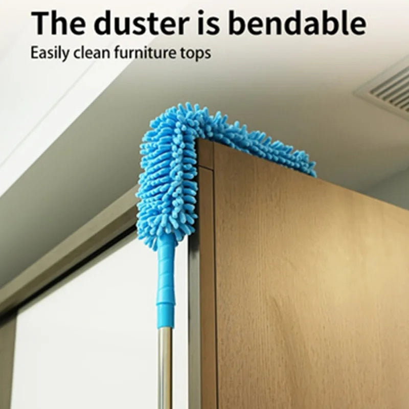 Fan Duster Flexible Micro Fiber Duster With Telescopic Stainless Steel Handle For Fan Cleaning Specially (random Color)