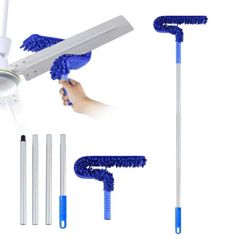 Fan Duster Flexible Micro Fiber Duster With Telescopic Stainless Steel Handle For Fan Cleaning Specially (random Color)