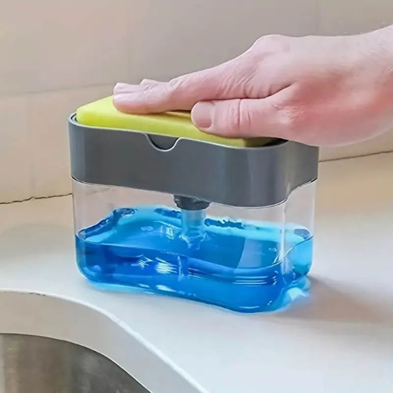 2 In 1 Soap Dispenser Soap Pump With Sponge (random Color )