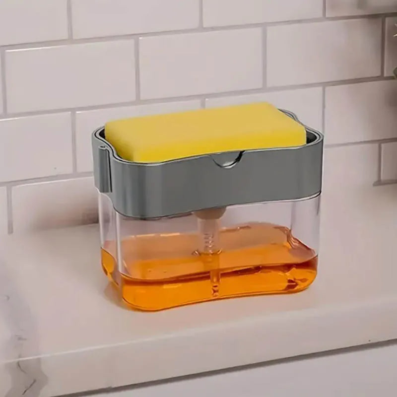 2 In 1 Soap Dispenser Soap Pump With Sponge (random Color )